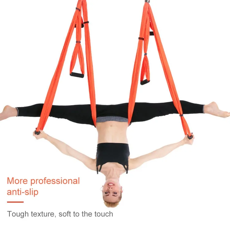 6 Handles Bodybuilding Handstand Inelasticity Aerial Yoga Hammock(Orange)