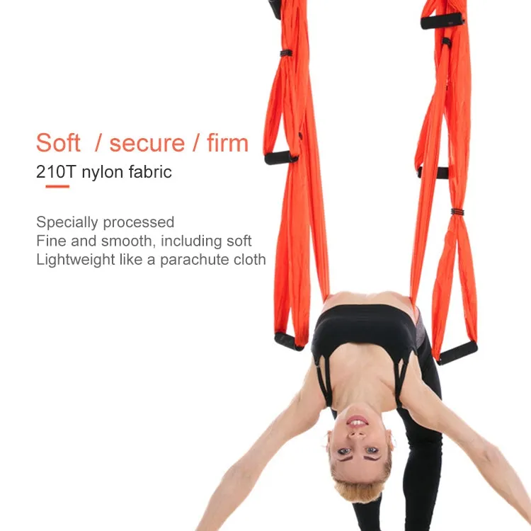 6 Handles Bodybuilding Handstand Inelasticity Aerial Yoga Hammock(Orange)