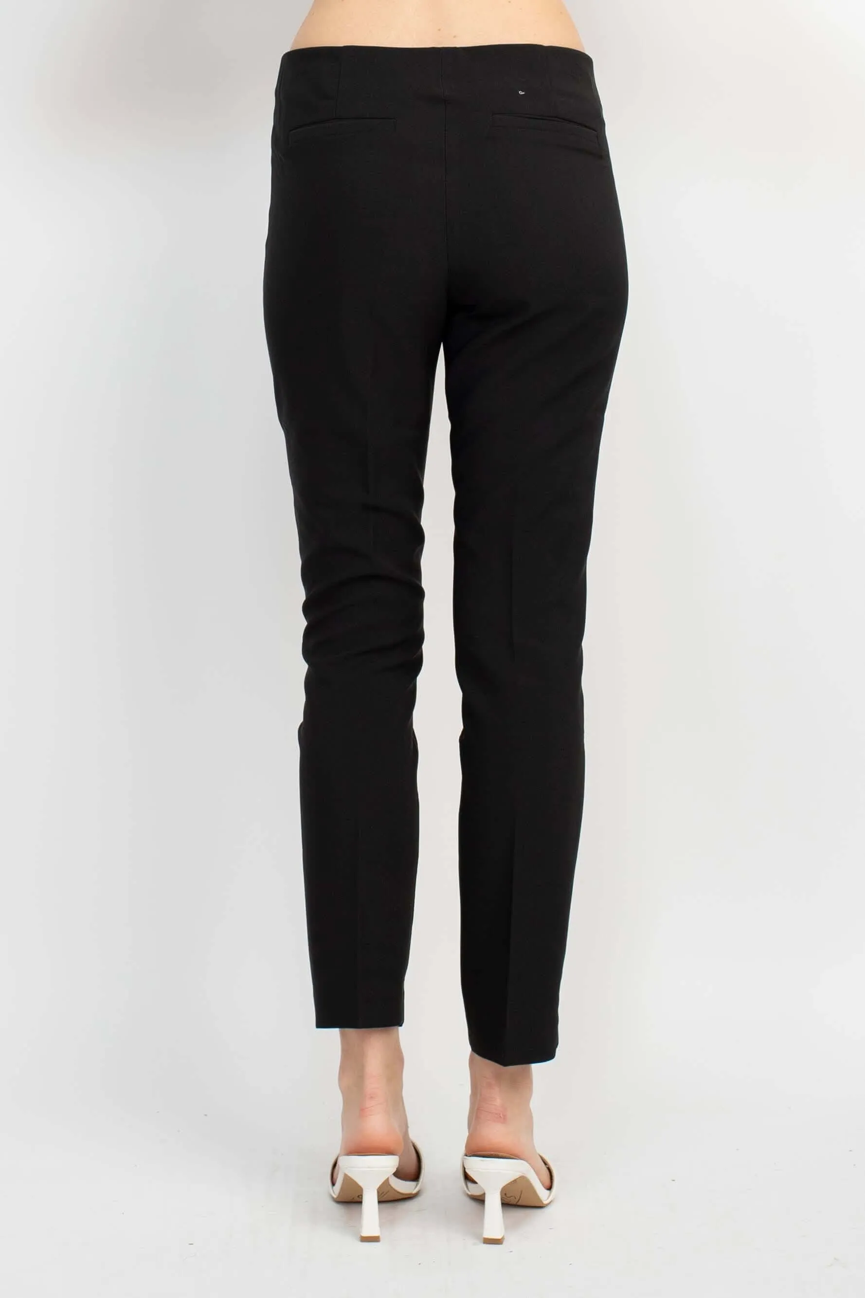 Adrianna Papell Mid Waist Solid Bi-Stretch Pull On Skinny Stretch Crepe Pants