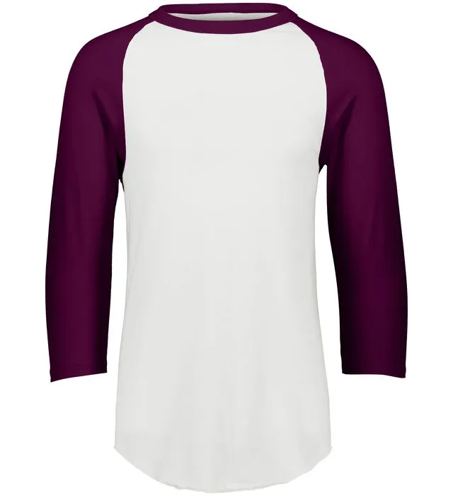 Augusta 2.0 White/Maroon 3/4 Sleeve Adult Baseball Tee