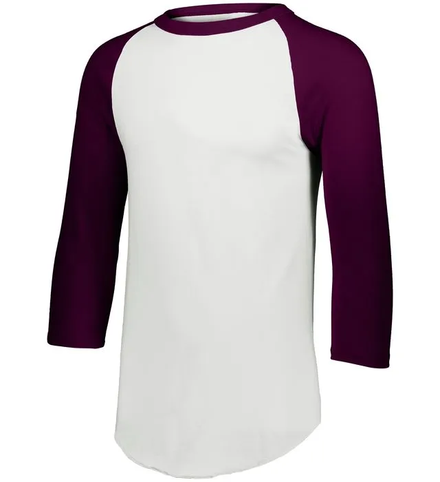 Augusta 2.0 White/Maroon 3/4 Sleeve Adult Baseball Tee