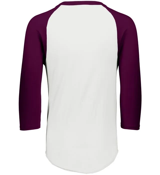 Augusta 2.0 White/Maroon 3/4 Sleeve Adult Baseball Tee