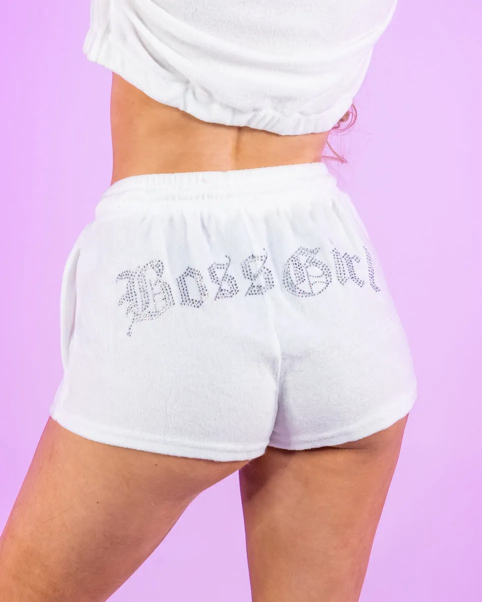 Boss Girl White 2pc Shorts Set