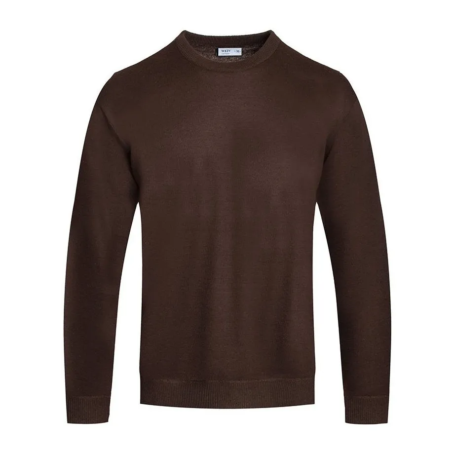 Brown Round Neck Knit Sweater