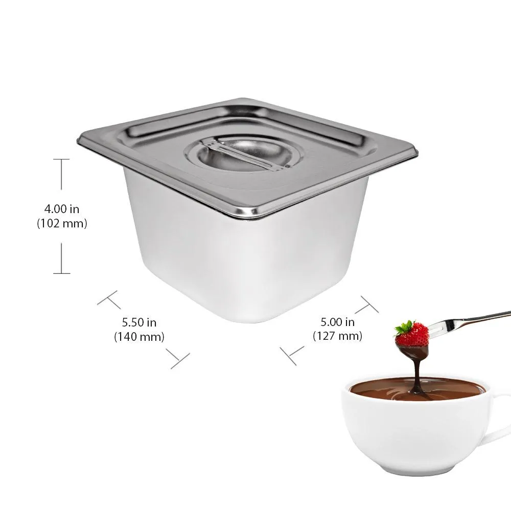 Chocolate Fondue Machine | Stainless steel Professional Melter with Water-Heating System | Manual