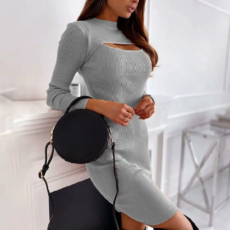 Cut out Slim Party New Casual Women's Dresses Silm Dress