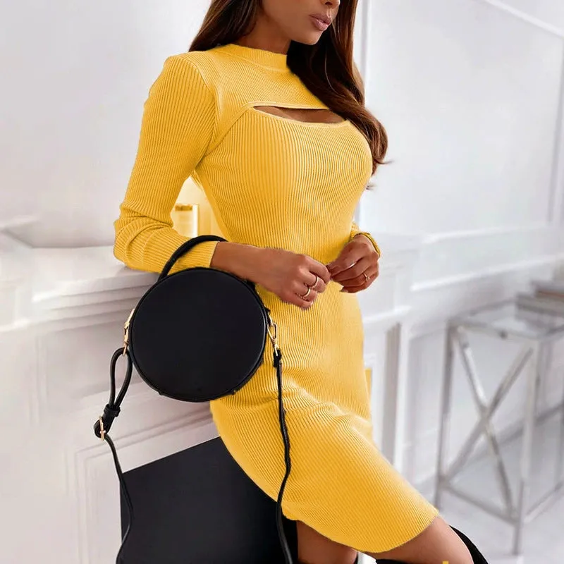 Cut out Slim Party New Casual Women's Dresses Silm Dress