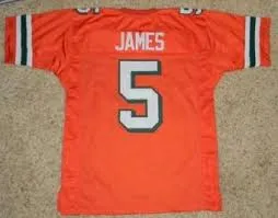 Edgerrin James Miami Hurricanes College Football Throwback Jersey