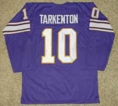 Fran Tarkenton Minnesota Vikings Long Sleeve Vintage Style Throwback Football Jersey