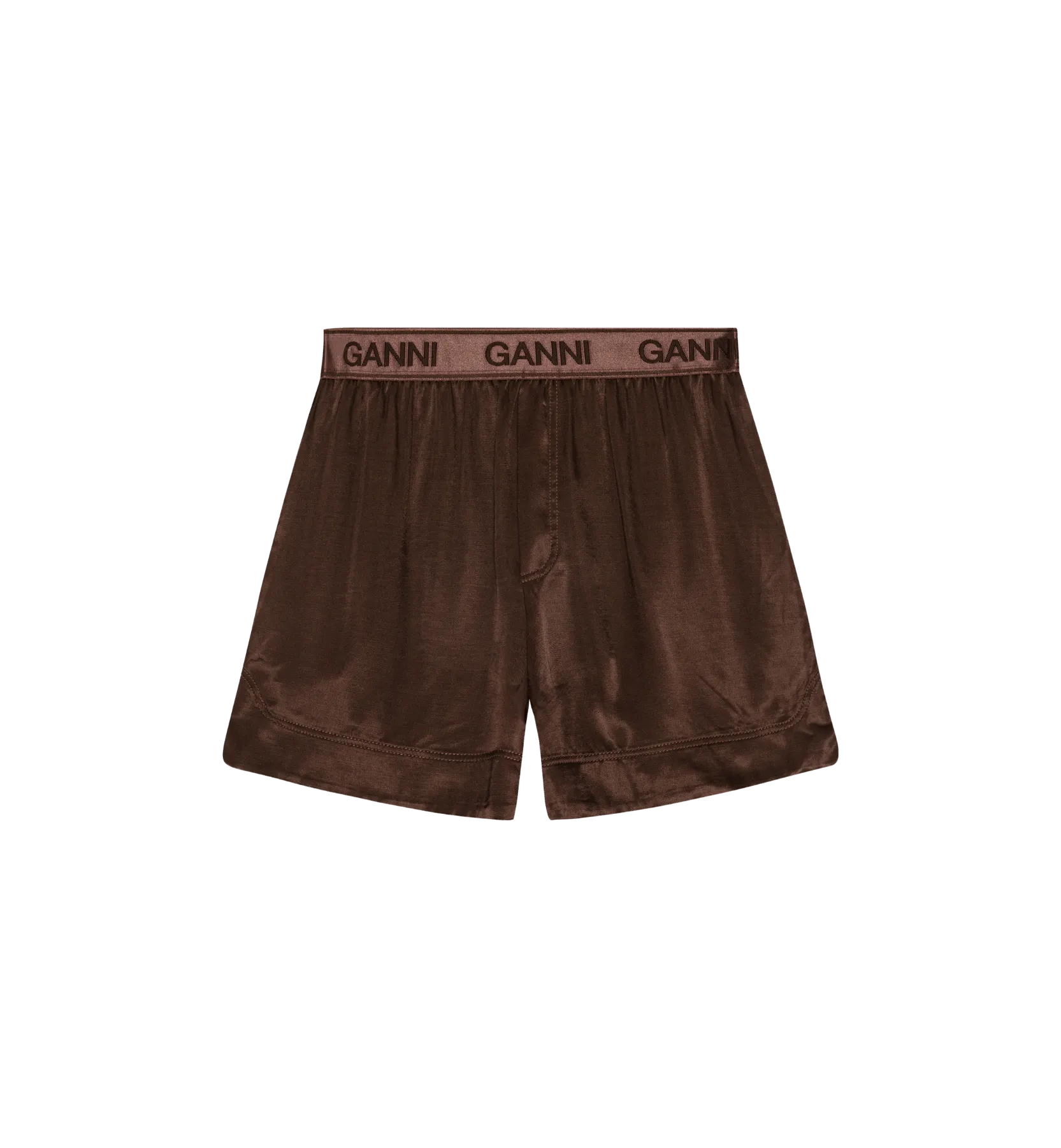 GANNI Washed Satin Shorts