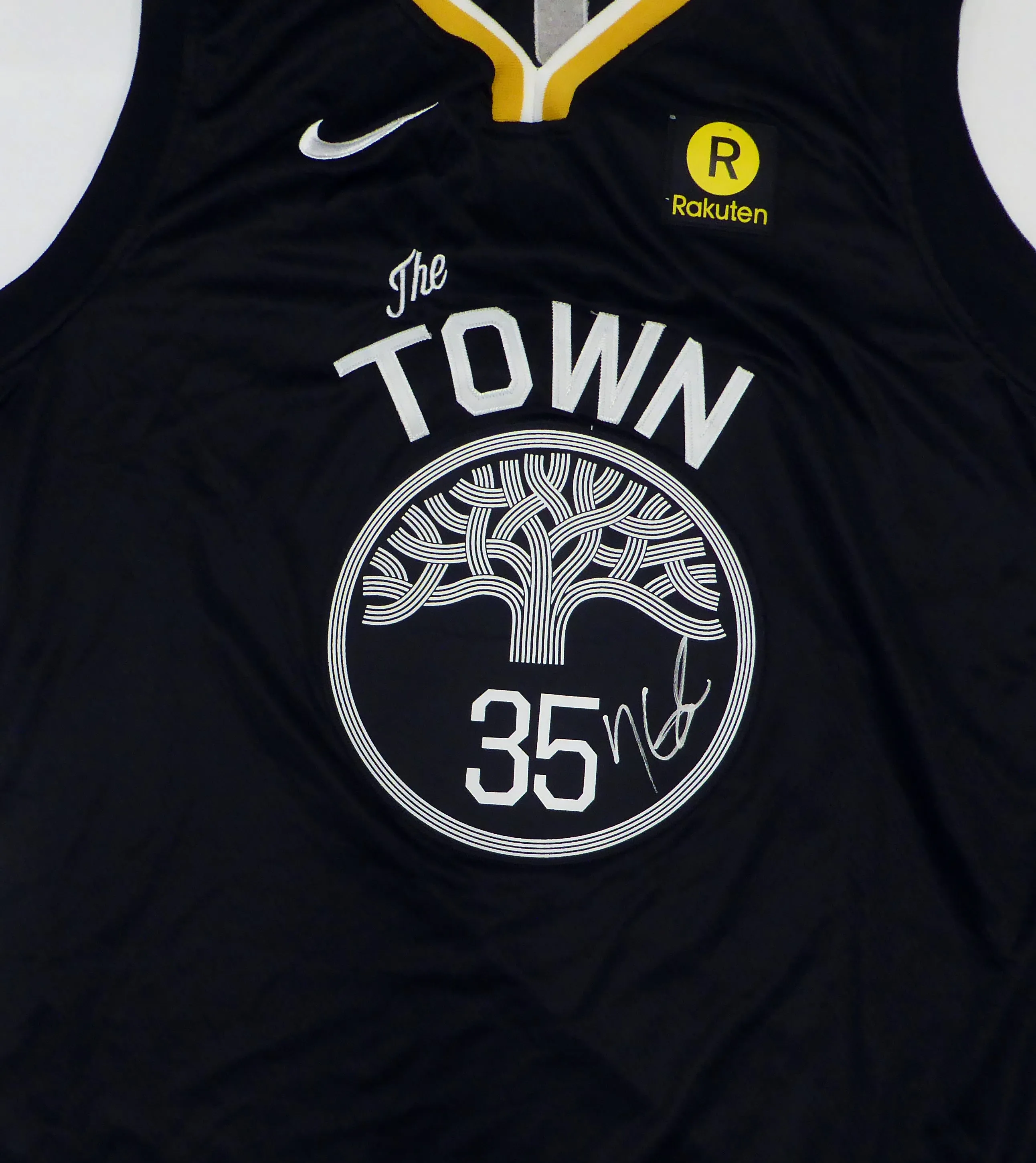 Golden State Warriors Kevin Durant Autographed Black Nike Swingman Jersey Size 52 Beckett BAS QR #BJ019147