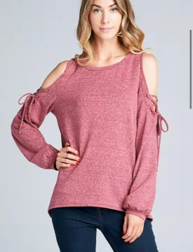 Lace Up Cold shoulder Top