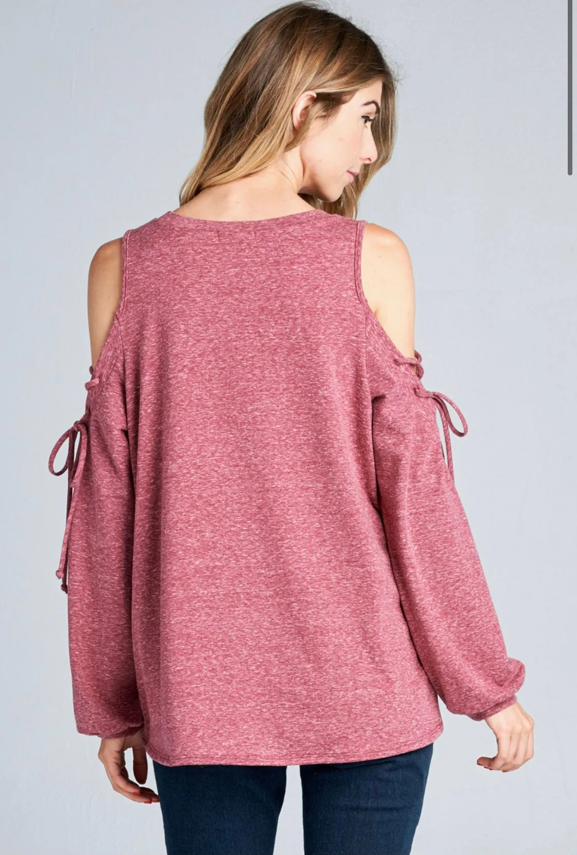 Lace Up Cold shoulder Top