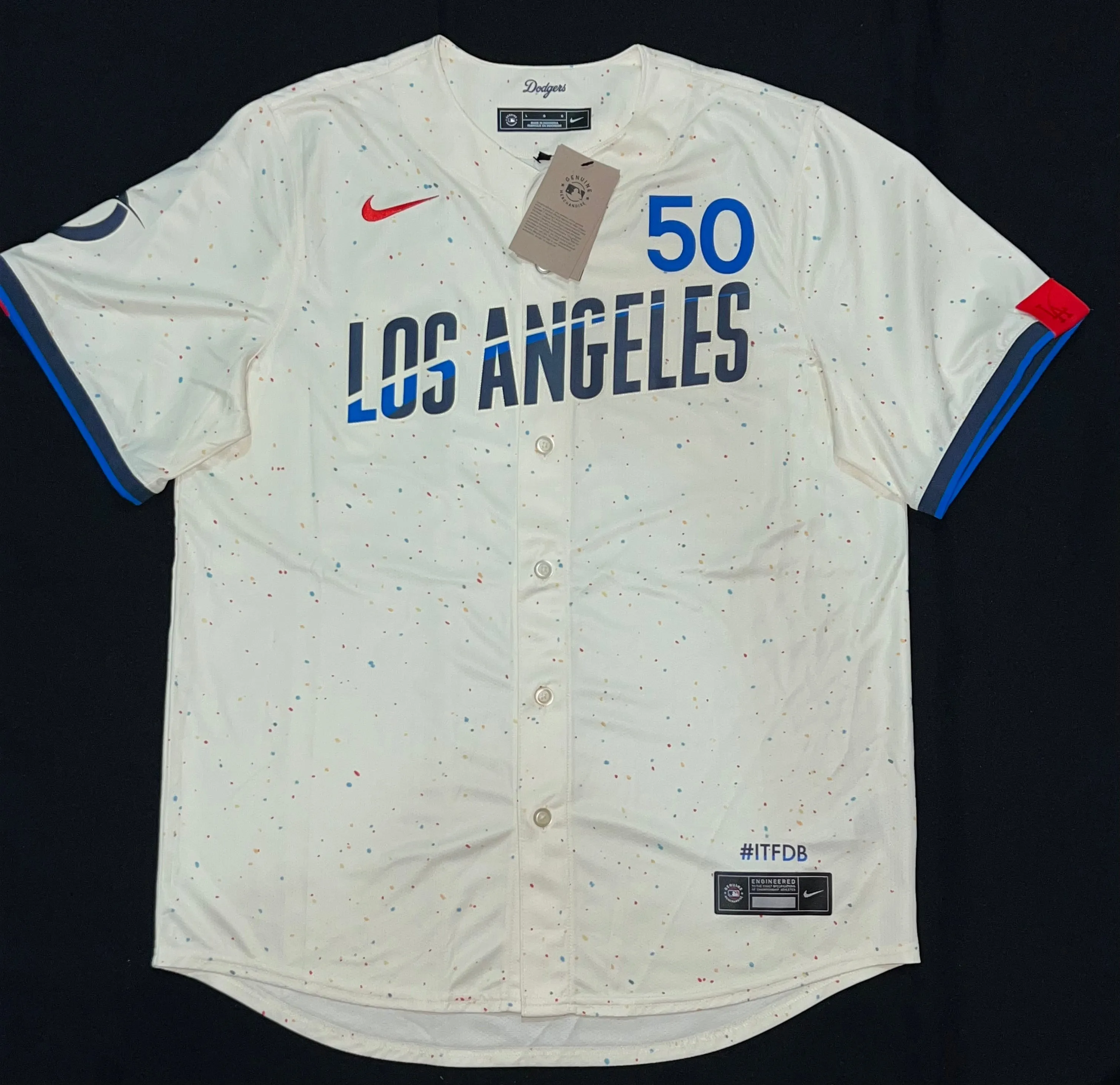 Los Angeles Dodgers MLB Genuine Merchandise #ITFDB #50 Betts 2024 City Connect Limited Men’s Jersey