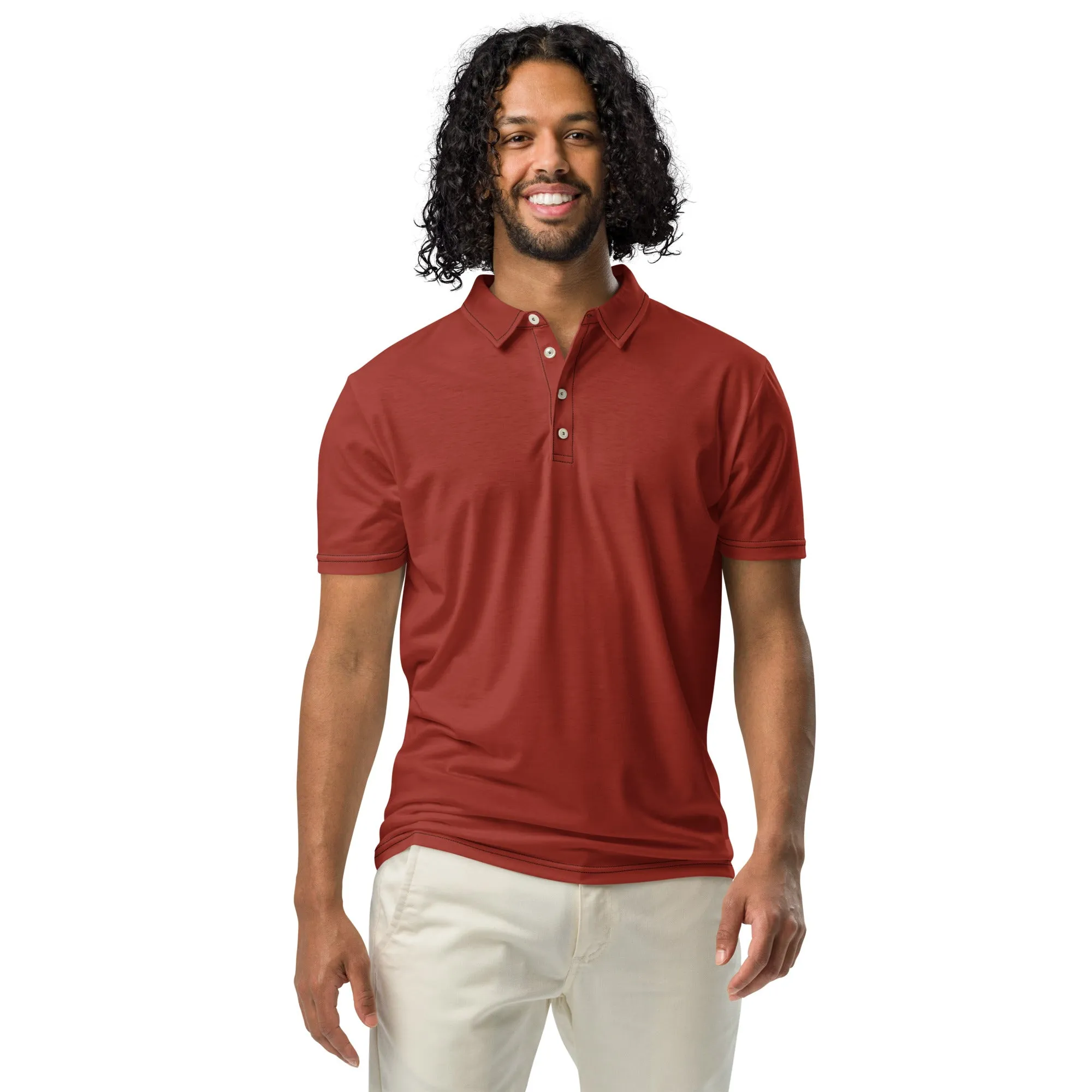 Men’s Slim Fit Polo in Rust, lioness-love