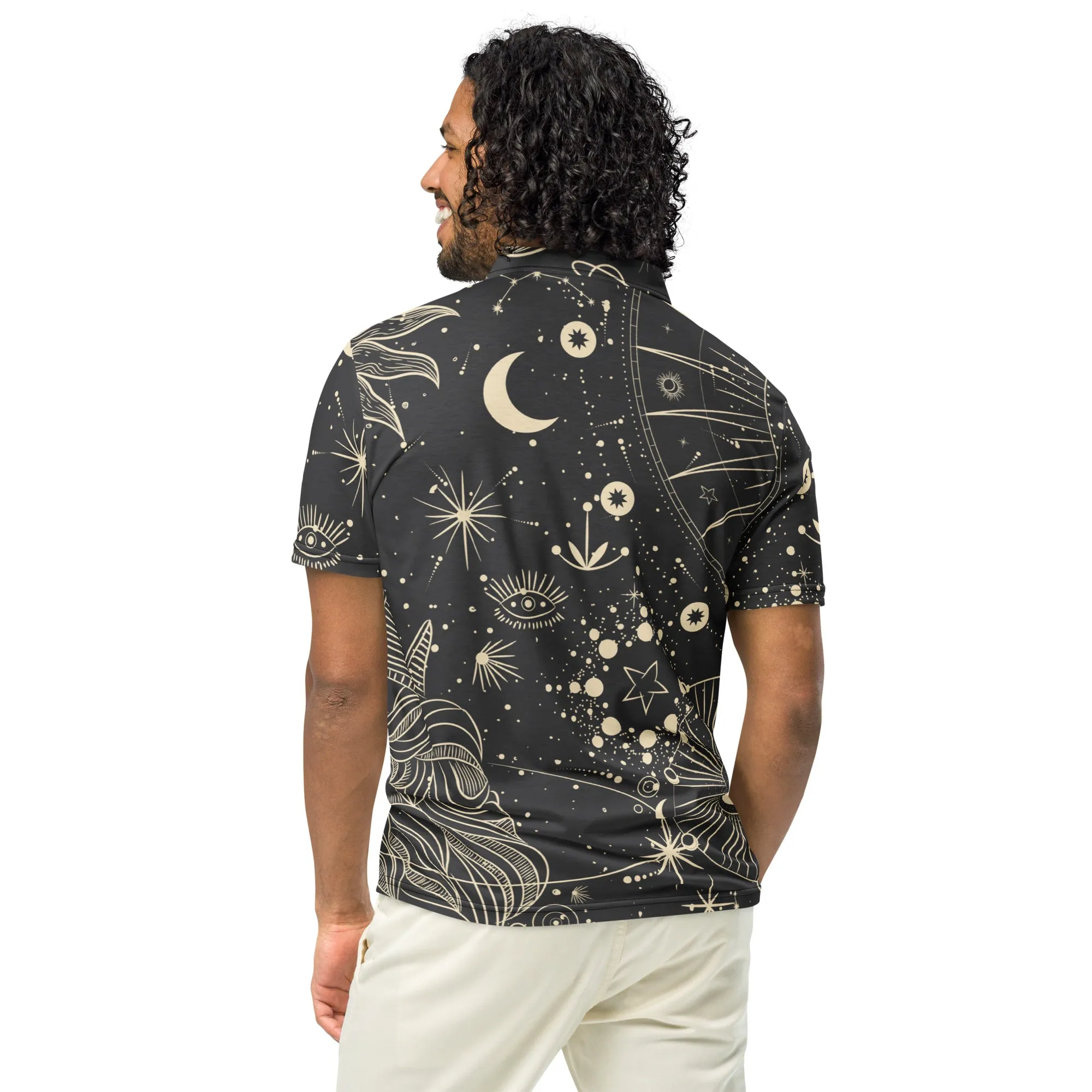 Men’s Slim Fit Polo Shirt Celestial Seeker, lioness-love