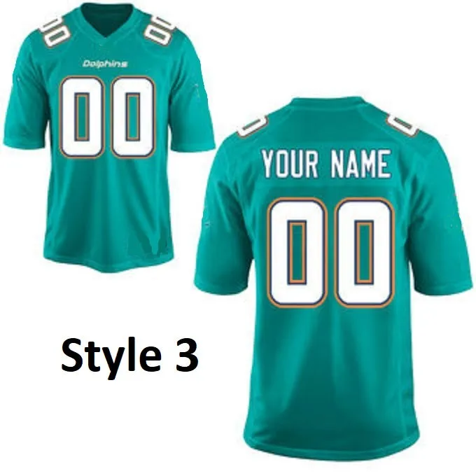 Miami Dolphins Customizable Pro Style Football Jersey