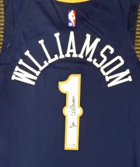 New Orleans Pelicans Zion Williamson Autographed Authentic Blue Nike Jersey Size 48 Fanatics Holo Stock #185354