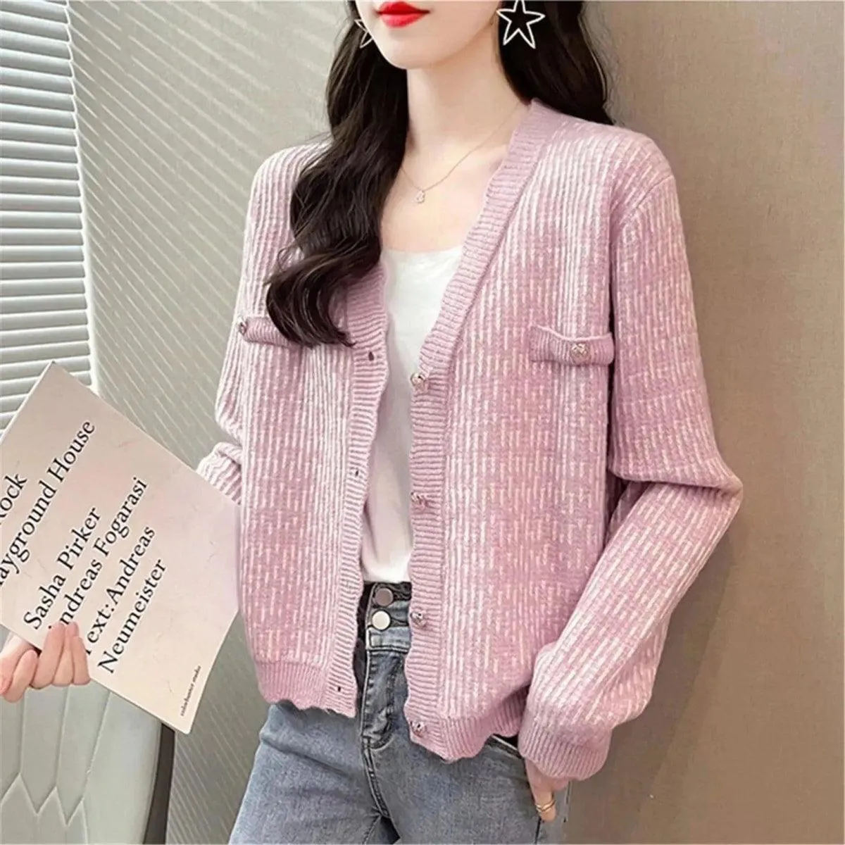 New Women's Korean Style Sweater Jacket Women's Short Jacket