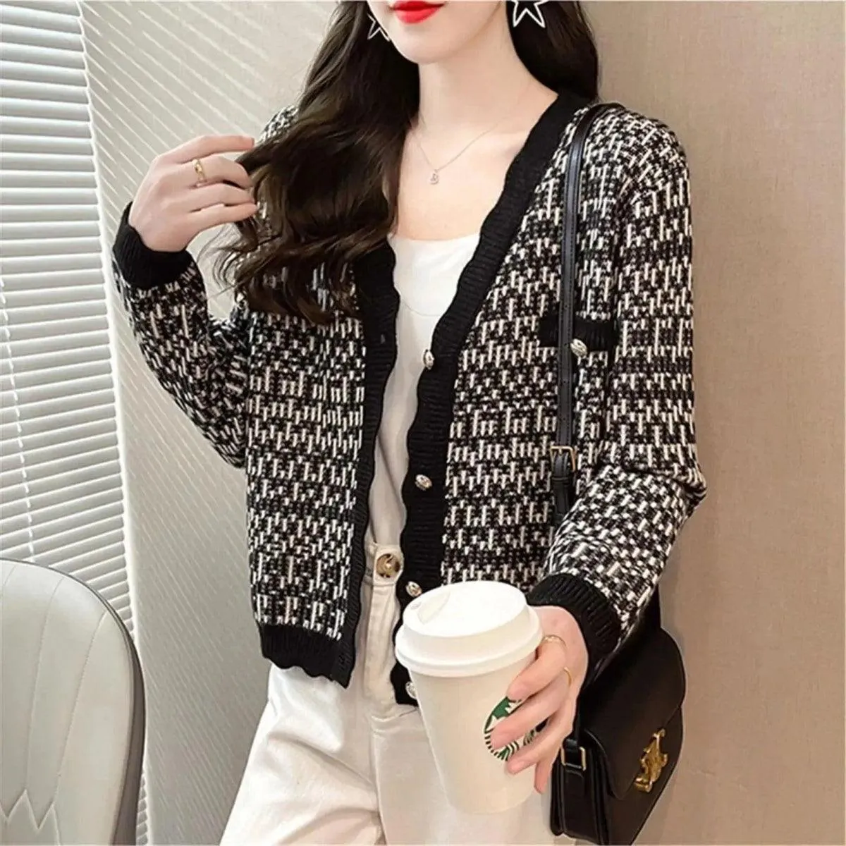 New Women's Korean Style Sweater Jacket Women's Short Jacket