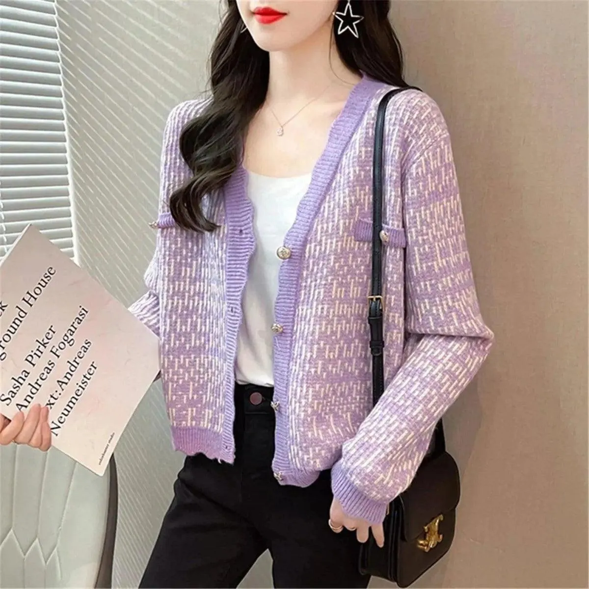 New Women's Korean Style Sweater Jacket Women's Short Jacket