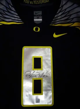 Oregon Ducks Marcus Mariota Autographed Black Nike Jersey Size M MM Holo Stock #89864