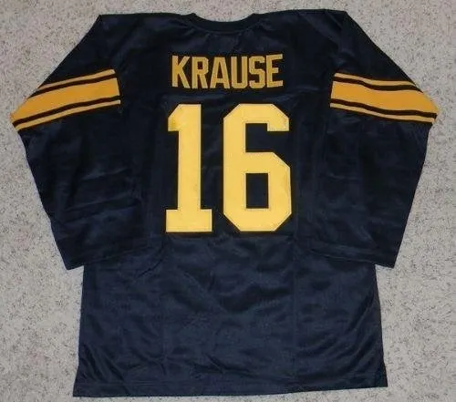 Paul Krause Iowa Hawkeyes Vintage Style Long Sleeve College Football Throwback Jersey