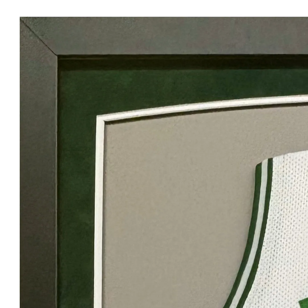 Paul Pierce Signed Boston White Custom Suede Matte Framed Basketball Jersey (JSA)