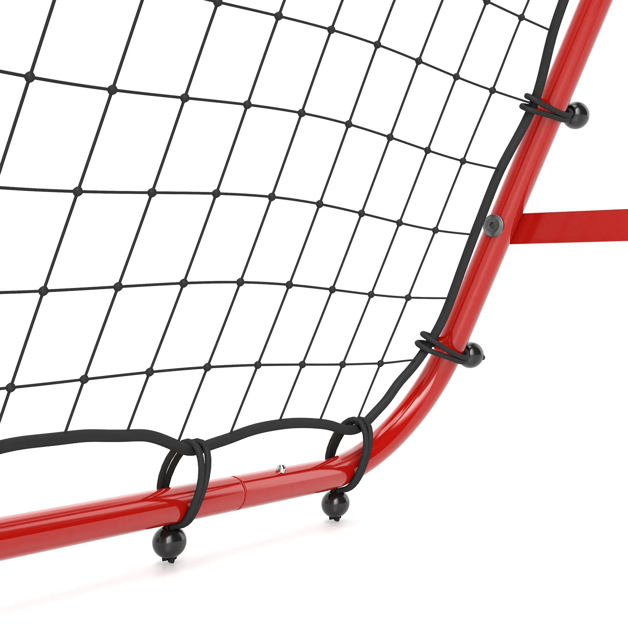 Rebounder Net Football Target Goal with Adjustable Angles, Red