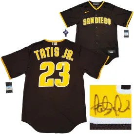 San Diego Padres Fernando Tatis Jr. Autographed Brown Nike Jersey Size M Beckett BAS Witness Stock #207925