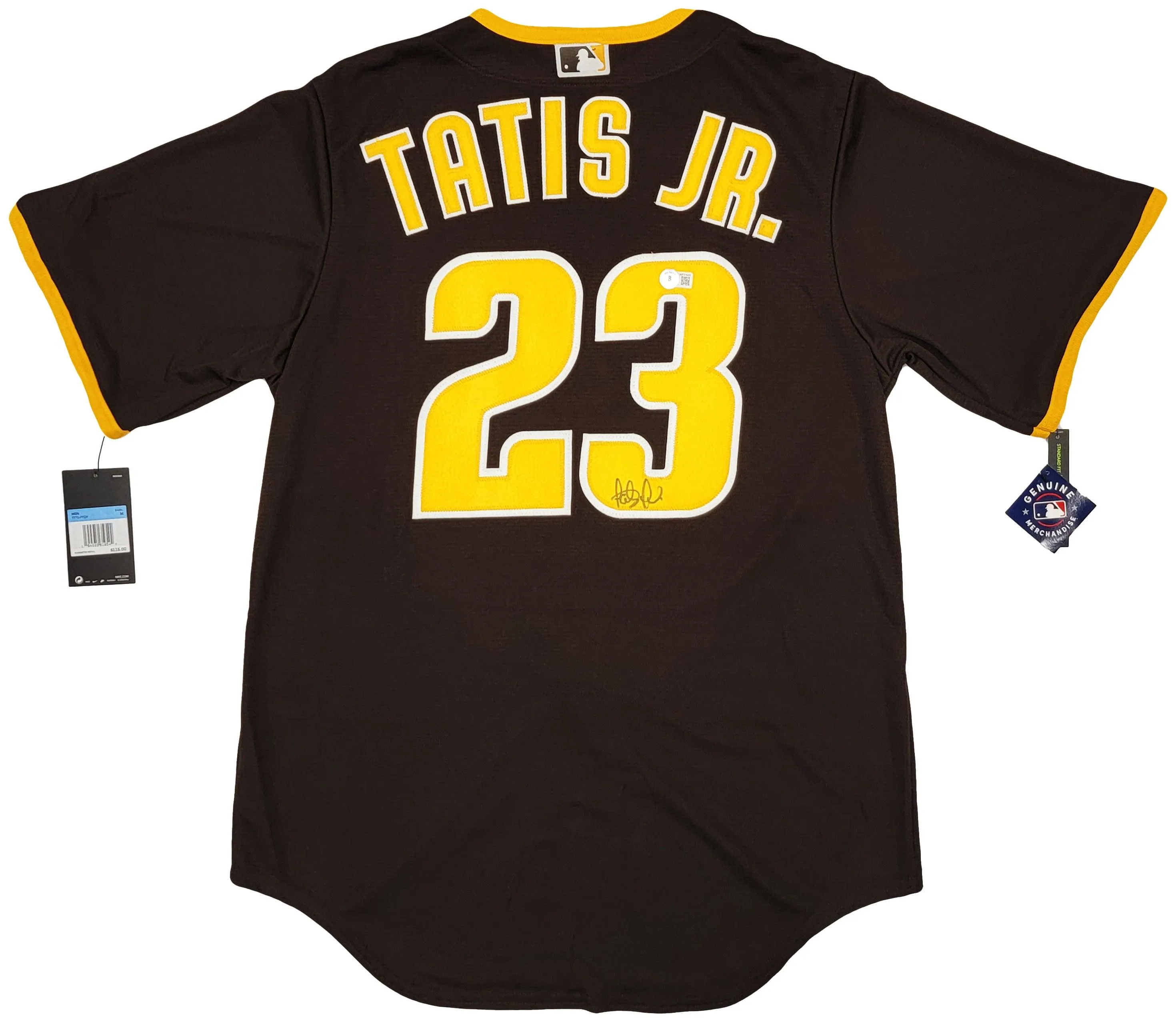 San Diego Padres Fernando Tatis Jr. Autographed Brown Nike Jersey Size M Beckett BAS Witness Stock #207925