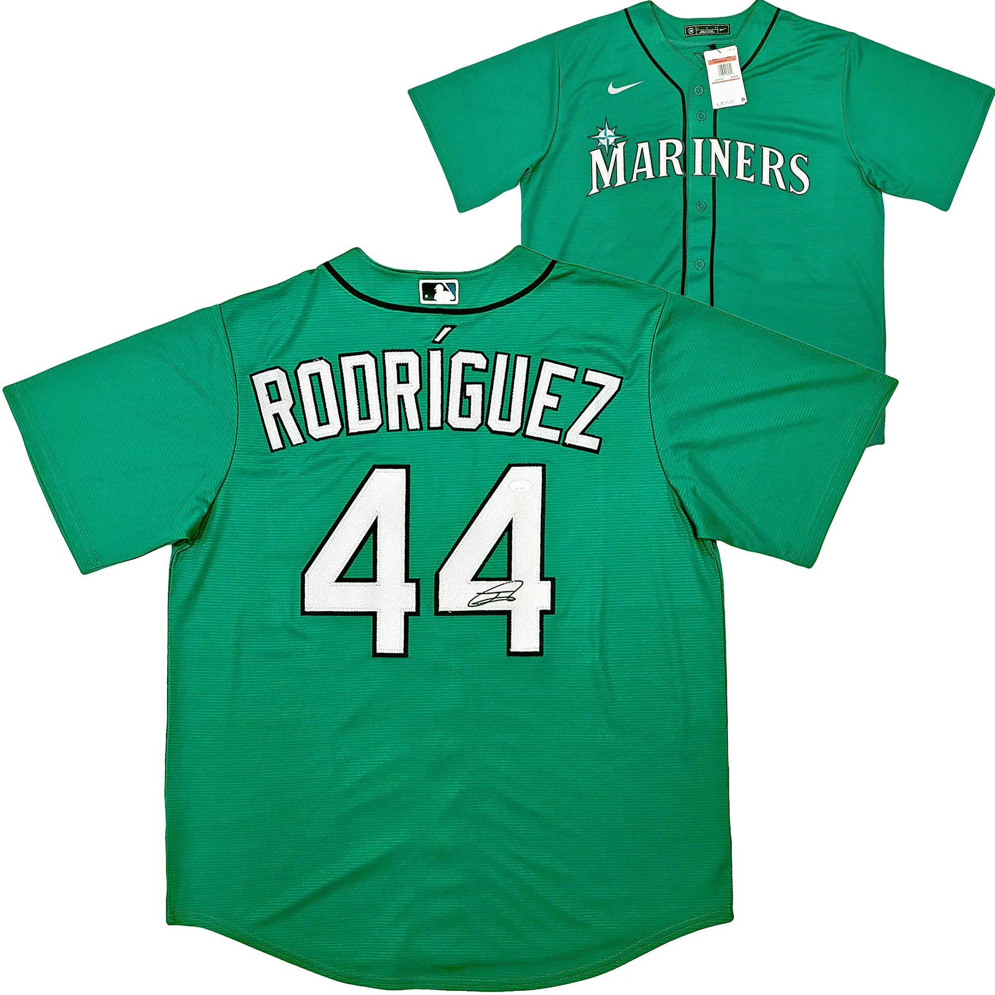 Seattle Mariners Julio Rodriguez Autographed Teal Nike Jersey Size L JSA Stock #215866