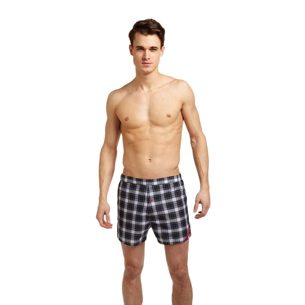 Slim-Fit Boxers Blue/Green Tartan Plaid