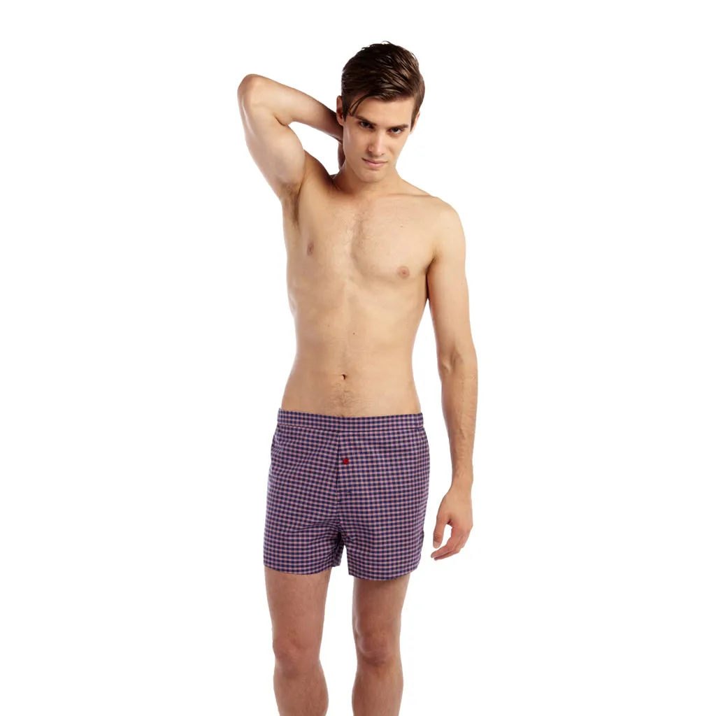 Slim-Fit Boxers Navy-Red Plaid