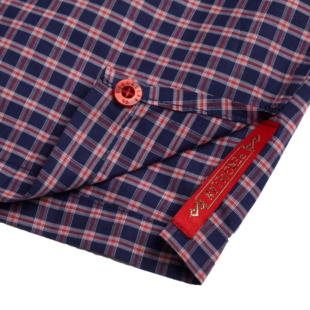 Slim-Fit Boxers Navy-Red Plaid