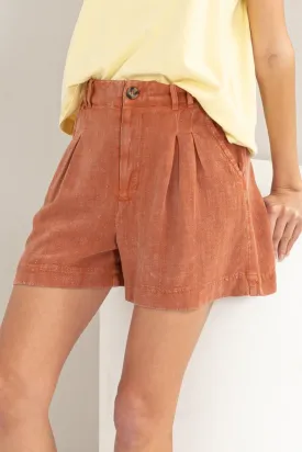 Sophie Pleated Linen Shorts