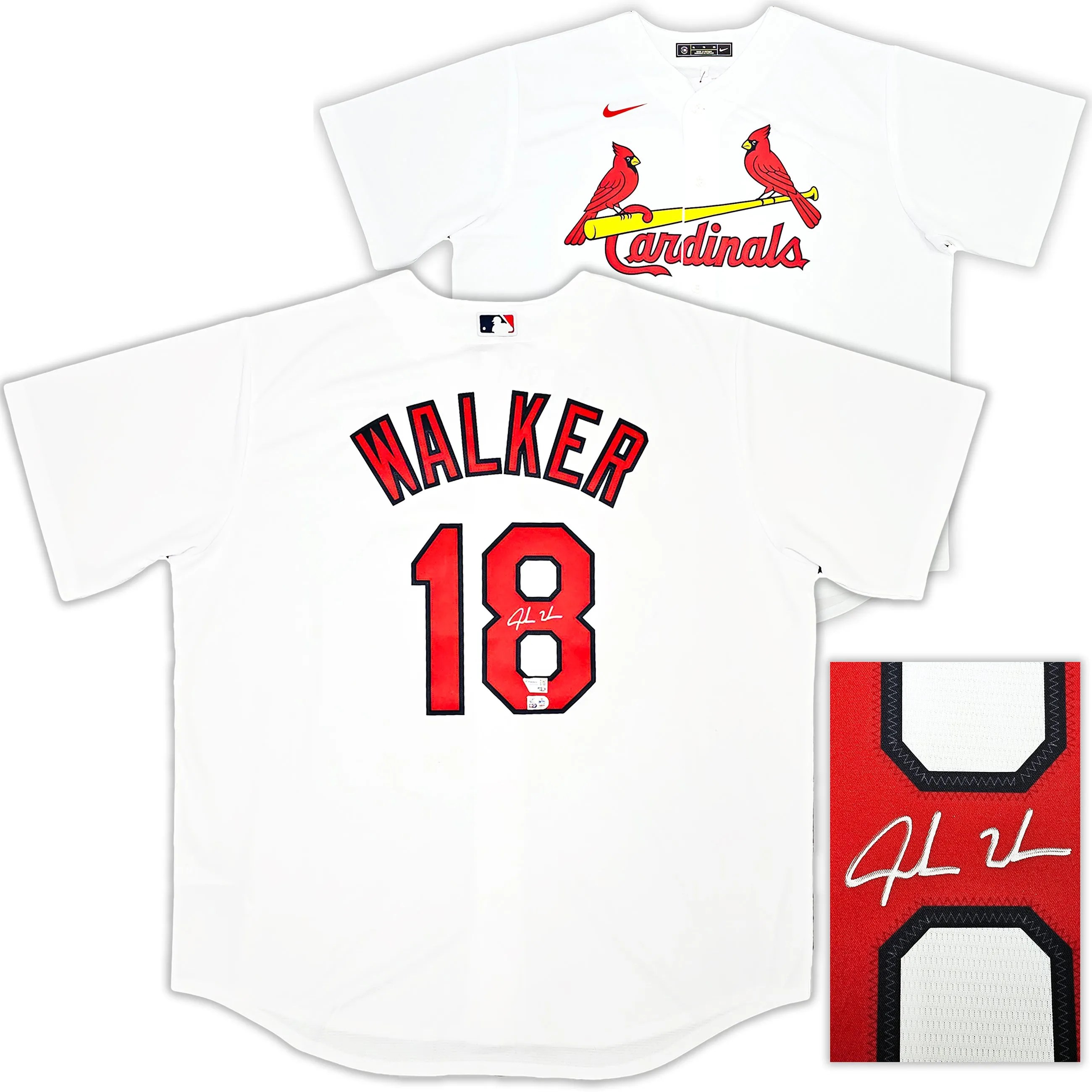 St. Louis Cardinals Jordan Walker Autographed White Nike Jersey Size XL Fanatics Holo Stock #218753