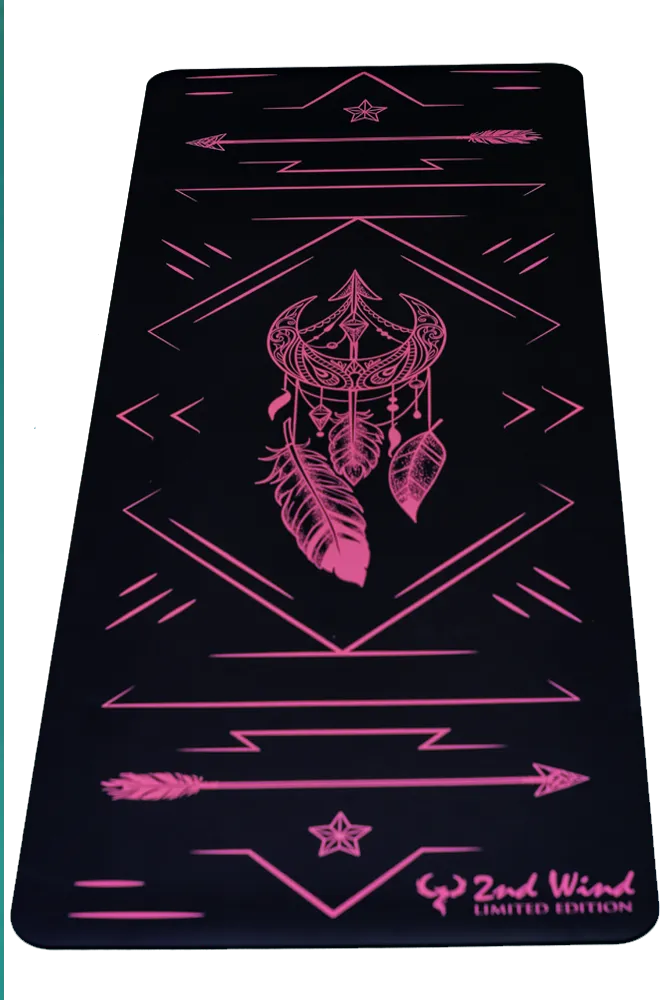 Sticky Yoga Mat- Pink Black BOHO