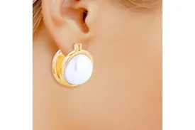 Stud 14K Small Double Pearl Earring for Women