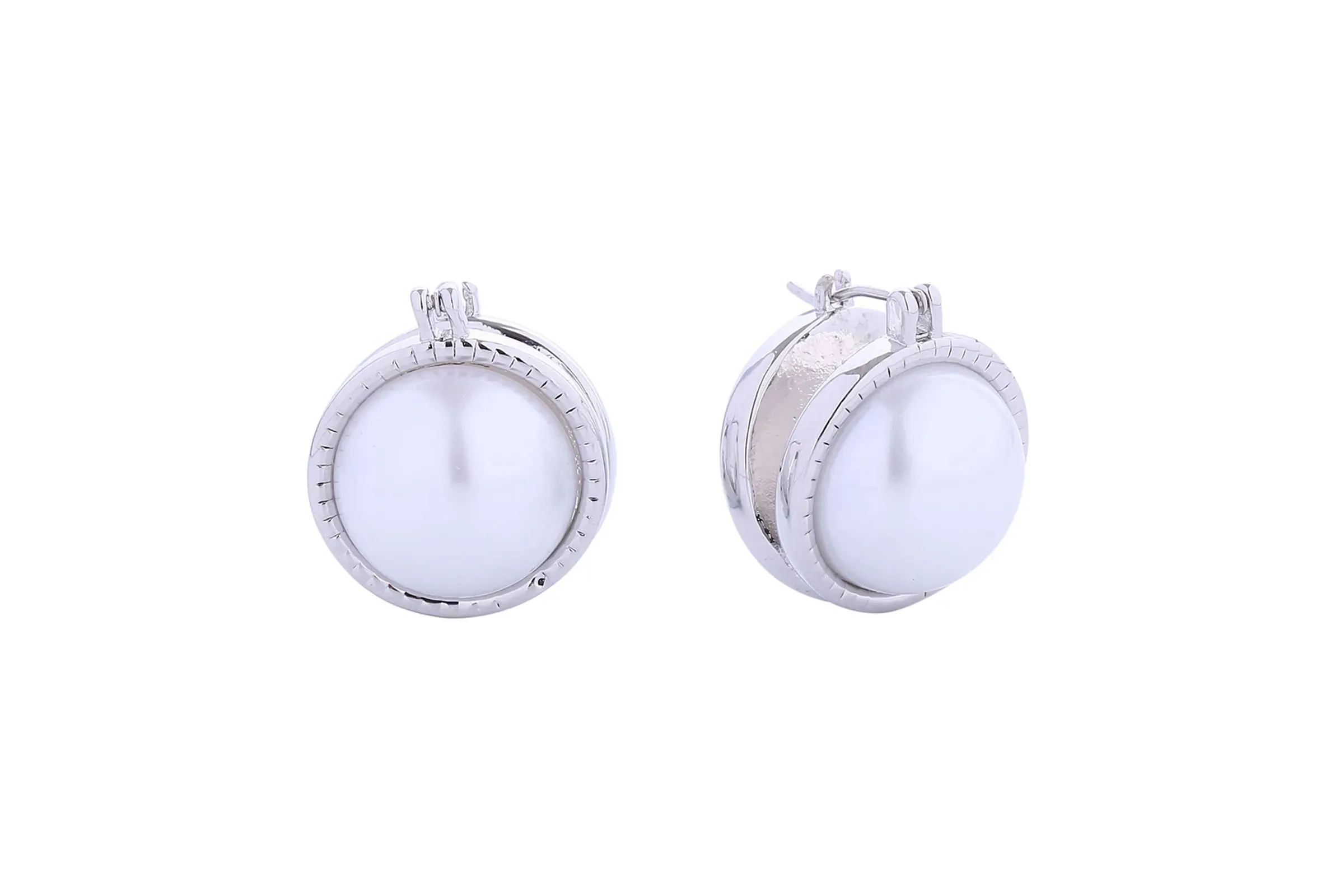 Stud 14K Small Double Pearl Earring for Women