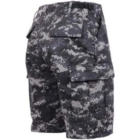 Subdued Urban Digital Camouflage - Military Cargo BDU Shorts - Polyester Cotton Twill