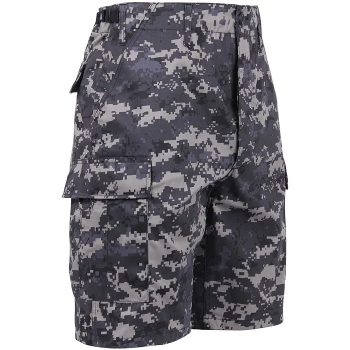 Subdued Urban Digital Camouflage - Military Cargo BDU Shorts - Polyester Cotton Twill