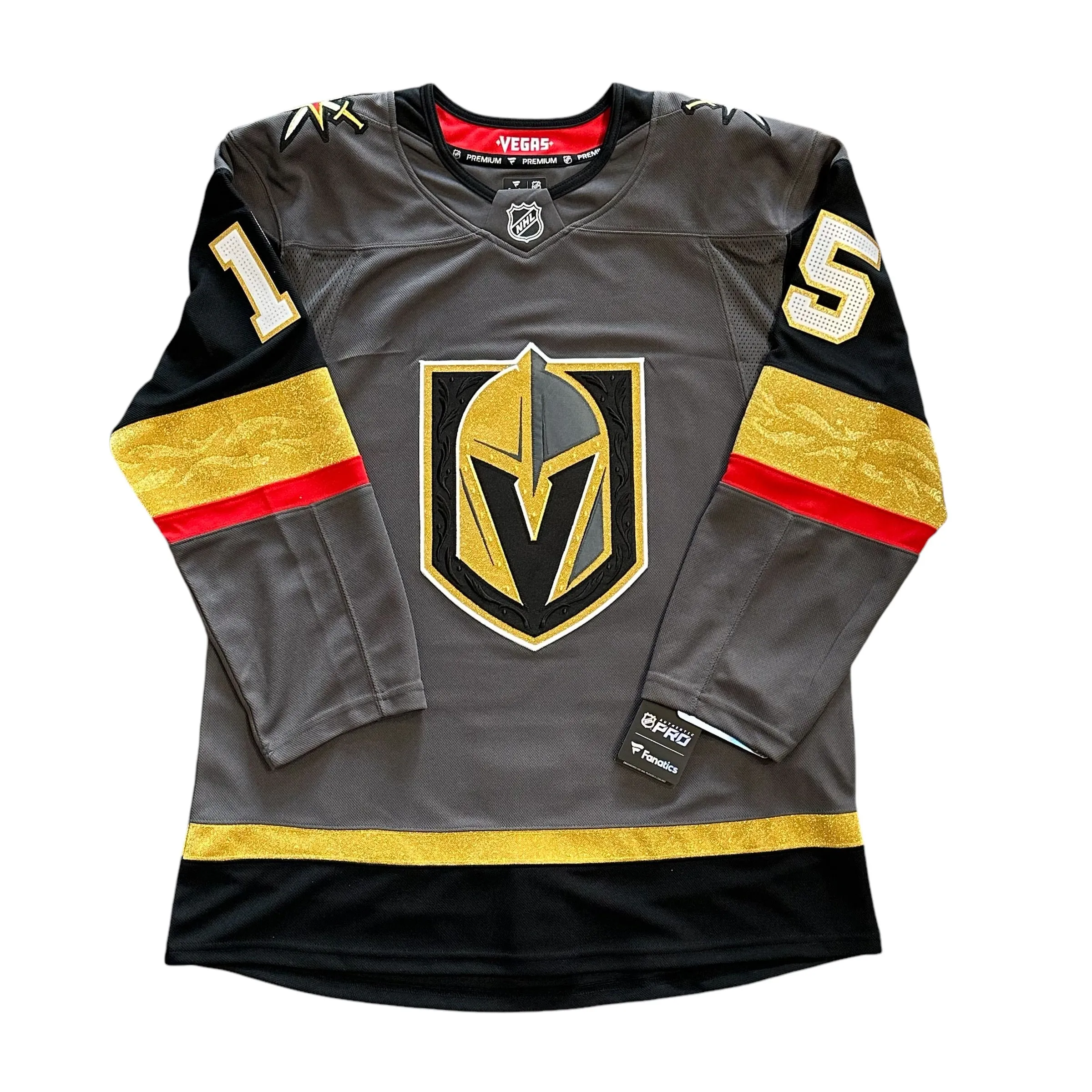 Vegas Golden Knights Premium Hanifin Jersey - Gray ***