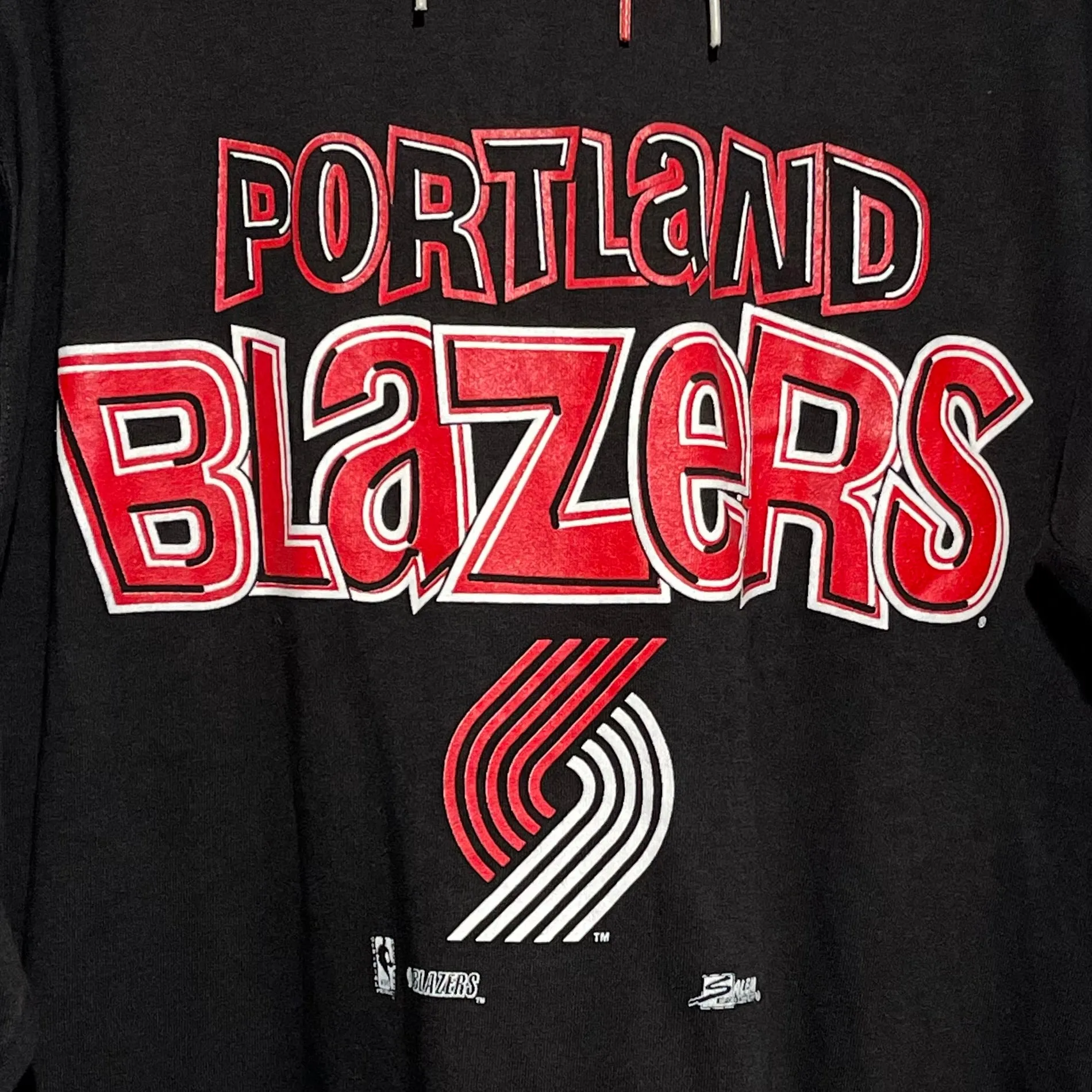 Vintage Portland Trail Blazers Long Sleeve Hooded Shirt M