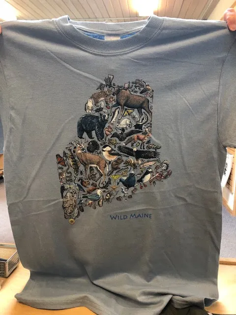 Wild Maine Youth T-Shirt - Light Blue