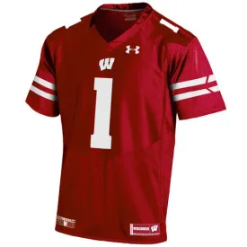 Wisconsin Badgers #1 Under Armour Red Youth Replica Jersey