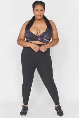 Wolf & Whistle Dark Marble Wrap Front Curve Sports Bra