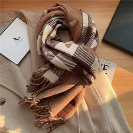 Women's Love Thickened Checked Scarf