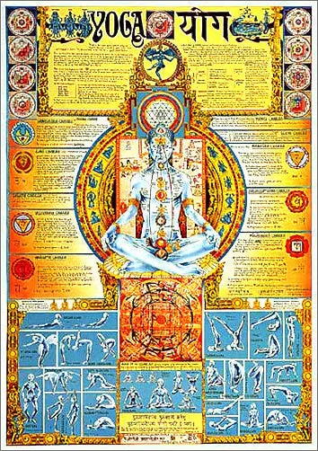 Yoga Classic 27x39 Wall Chart Poster (Paths, Chakras, Positions) - Nuova 1984